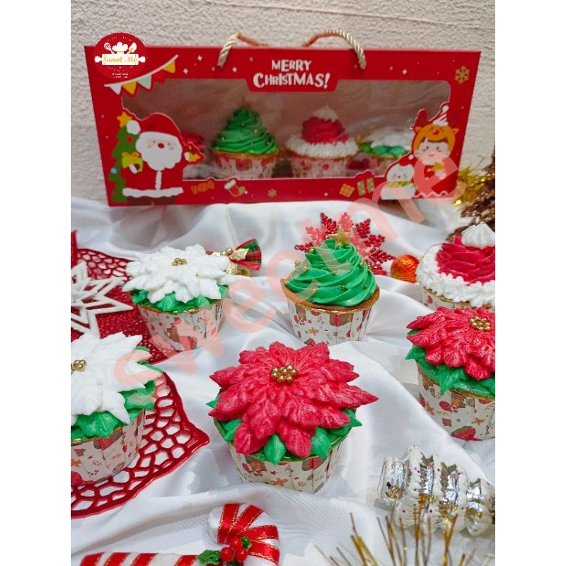 

[ SBY ONLY ] Cup Cake isi 4 for Christmas (Parcel / Hampers Natal/ Christmas)