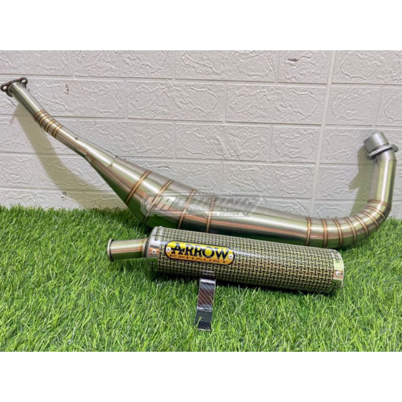 Knalpot Satria Hiu Satria Lumba Satria 2tak Repsol Kolong ARROW Carbon Kevlar Asli