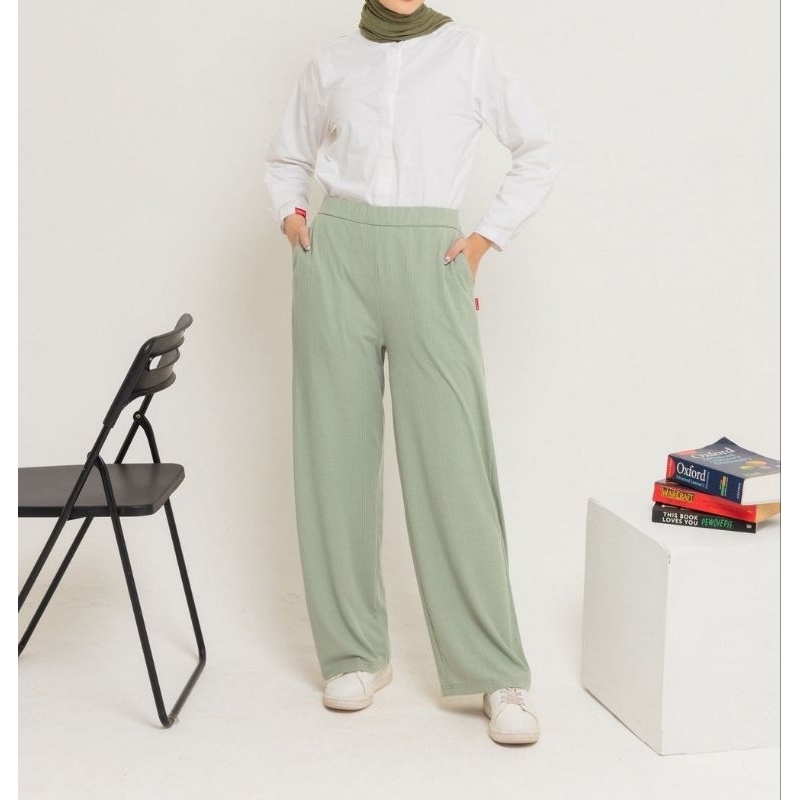 DAUKY CELANA PANJANG WANITA PALAZZO KNIT BAWAHAN WANITA