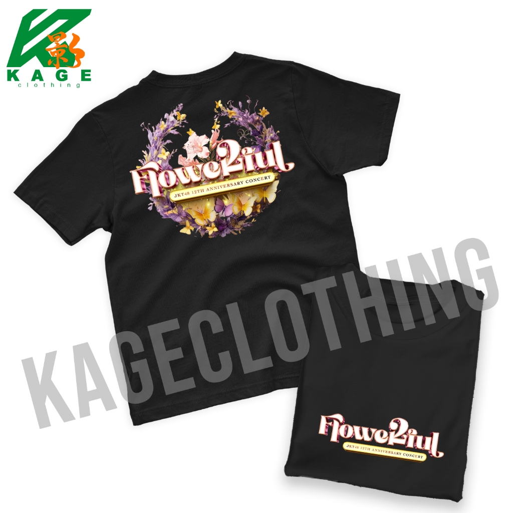 Kaos JKT 48 FLOWERFUL Tshirt baju distro cotton combed 30s UNISEX KAOS KONSER FLOWERFUL 12TH ANNIVER