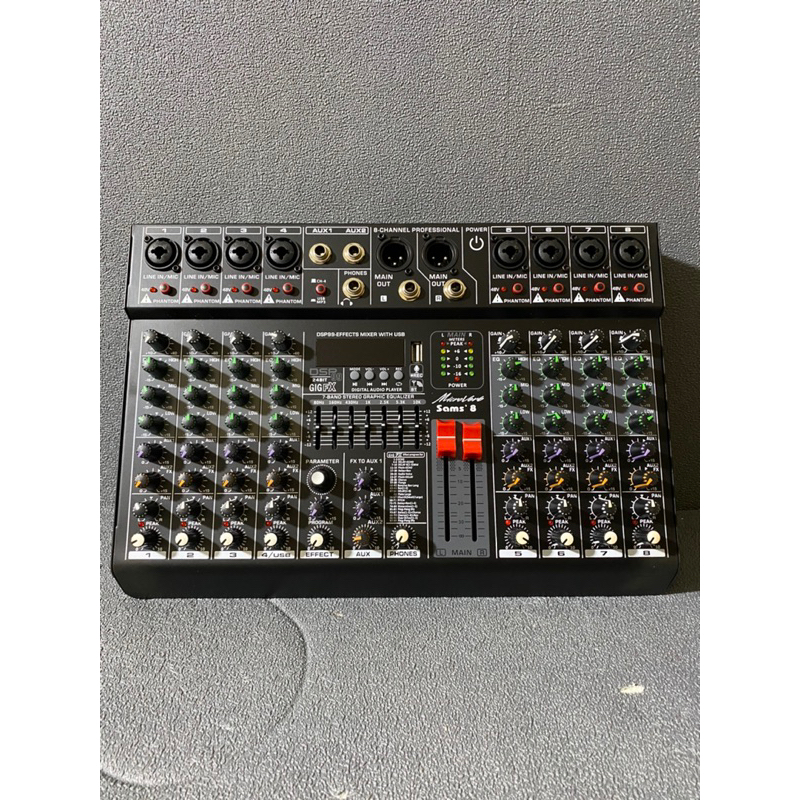 Mixer microverb Sams 8 Original 8 Channel Bluetooth - Soundcard
