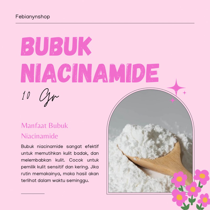 Bubuk niacinamide Pemutih badan 10Gr