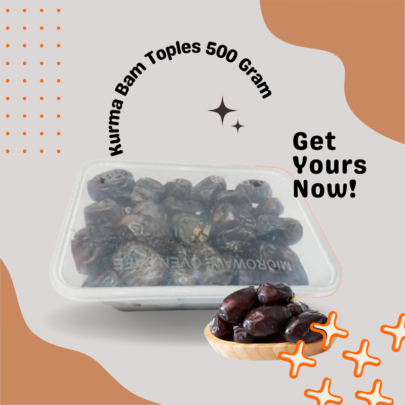 

Kurma Bam Madina Premium Dates 500 Gram / Kurma Barari Mozafati / Kurma Anggur / Kurma Bam / Kurma Nabi / Bam Barari