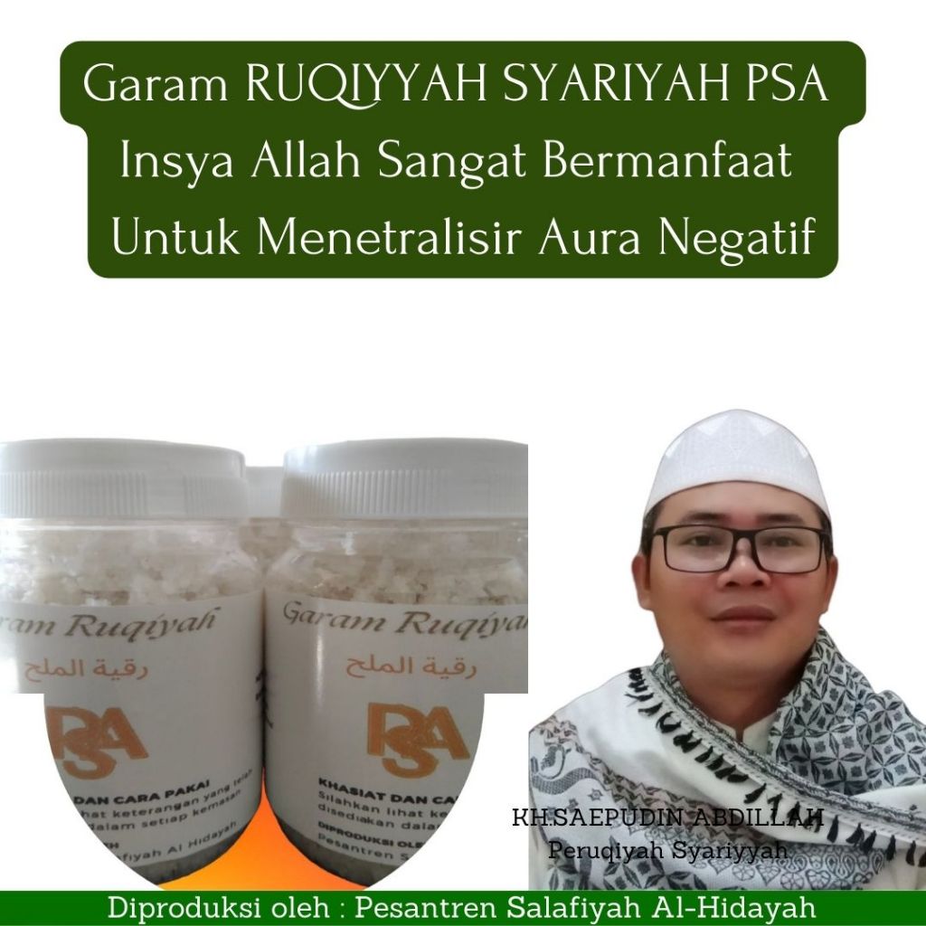 

PSA Garam Rugiyah Syariyah Untuk Menetralisir Aura Negatif