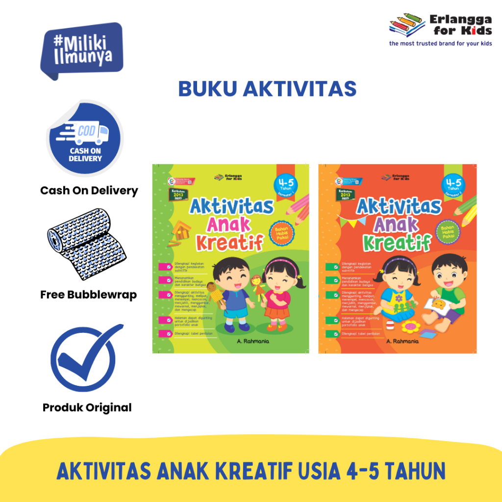 [Erlangga] Buku Paket Aktivitas Anak: Seri Aktivitas Anak Kreatif 4-5 Tahun