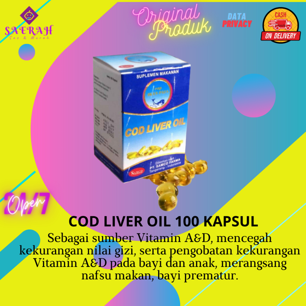 PROMO Cod Liver Oil 100 Kapsul | Cod Liver Oil 50 Kapsul | Cap Ikan Paus Cod liver oil | Minyak ikan