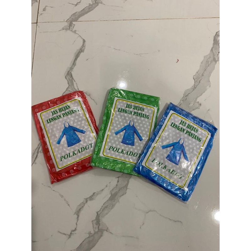 JAS HUJAN PLASTIK ATASAN SAJA PONCO MOTIF POLKADOT