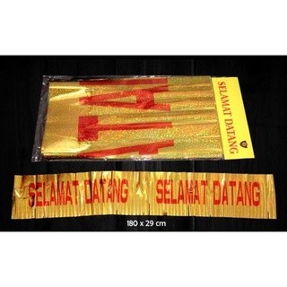 ( Terlaris ) Banner selamat datang rumbai warna Gold