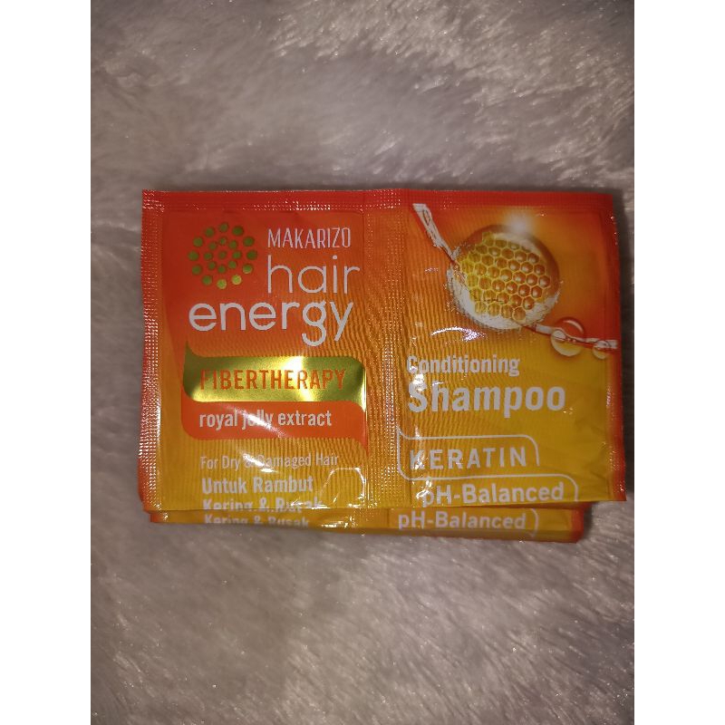 Shampo Makarizo Fibertheraphy royal jelly extract keratin untuk rambut kering dan rusak