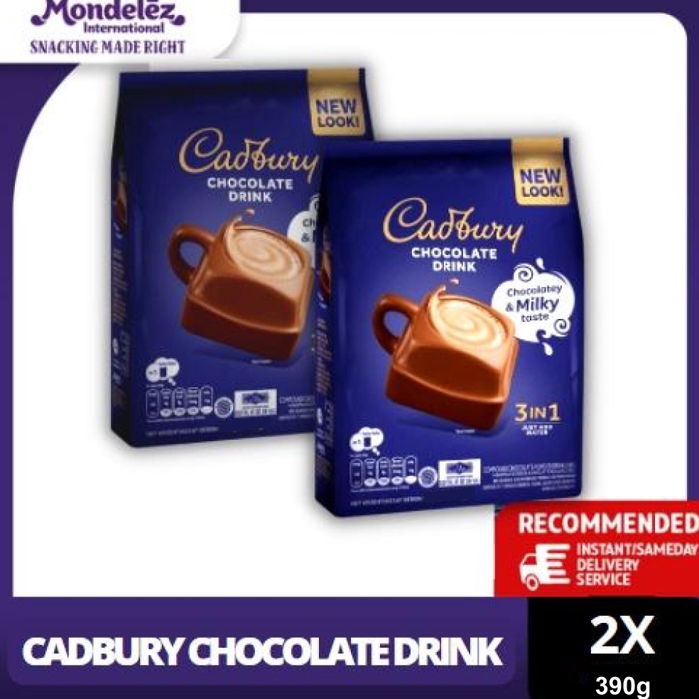 

[LG983] Cadbury Hot Chocolate Drink 3 in 1 Regular 390g, minuman coklat premium twinpack Murah └(՞