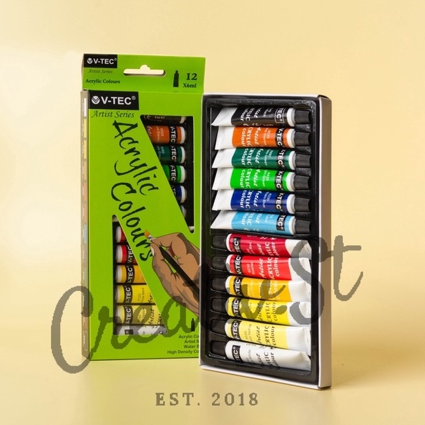 

**ZVN V-tec Acrylic 12 Warna Cat Akrilik Vtec Set Paint 6 ml 46