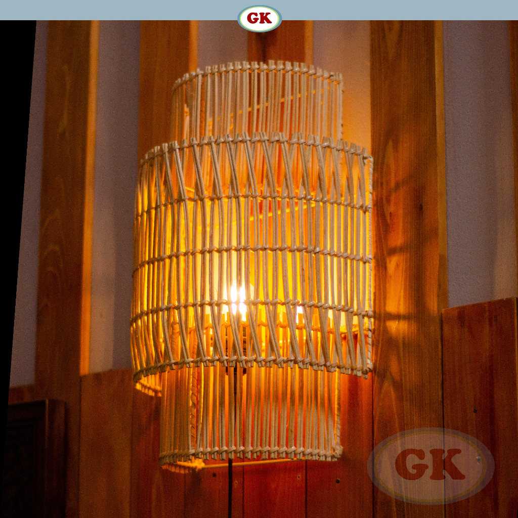 Kap Lampu Dinding Rotan BASIC 80 - Dekorasi Lampu Tidur Rotan