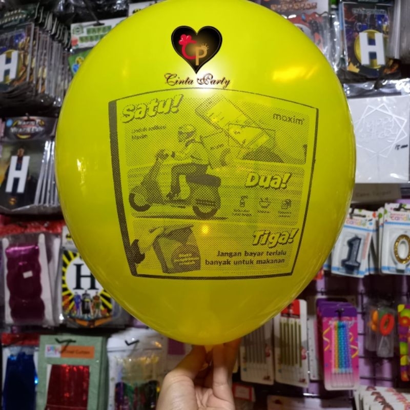 Balon sablon custom logo Maxim