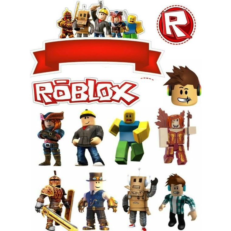 ROBLOX/Topper Cake Happy Birthday Bisa Request Nama dan umur/Topper ROBLOX Hiasan kue /Topper murah