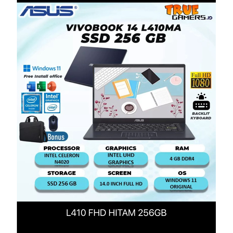 ASUS vivobook 14 L410MA SSD 256 GB