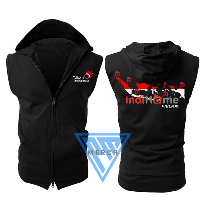Jaket Rompi Vest Zipper Indihome Fiber Telkom Indonesia Premium