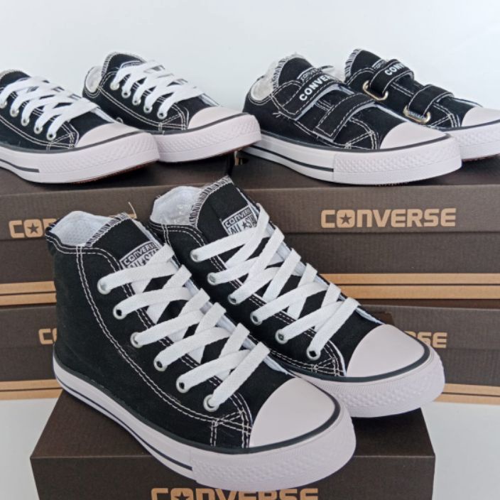 MWYL8289 Ready Stok GRADE ORIGINAL Sepatu Sekolah Anak Sepatu Converse Hitam Putih Sepatu All Star A