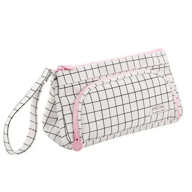 

Tempat Pensil Large Capacity Pouch Stationery Motif Kotak - White