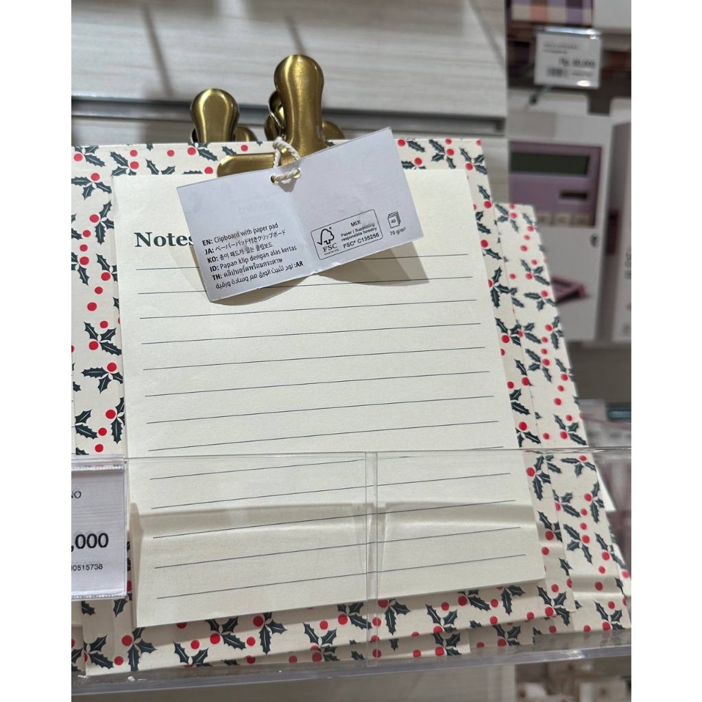 

JASTIP - FLYING TIGER CLIPBOAR WITH NOTES MISTLETOE | CHRISTMAS GIFT / HADIAH NATAL