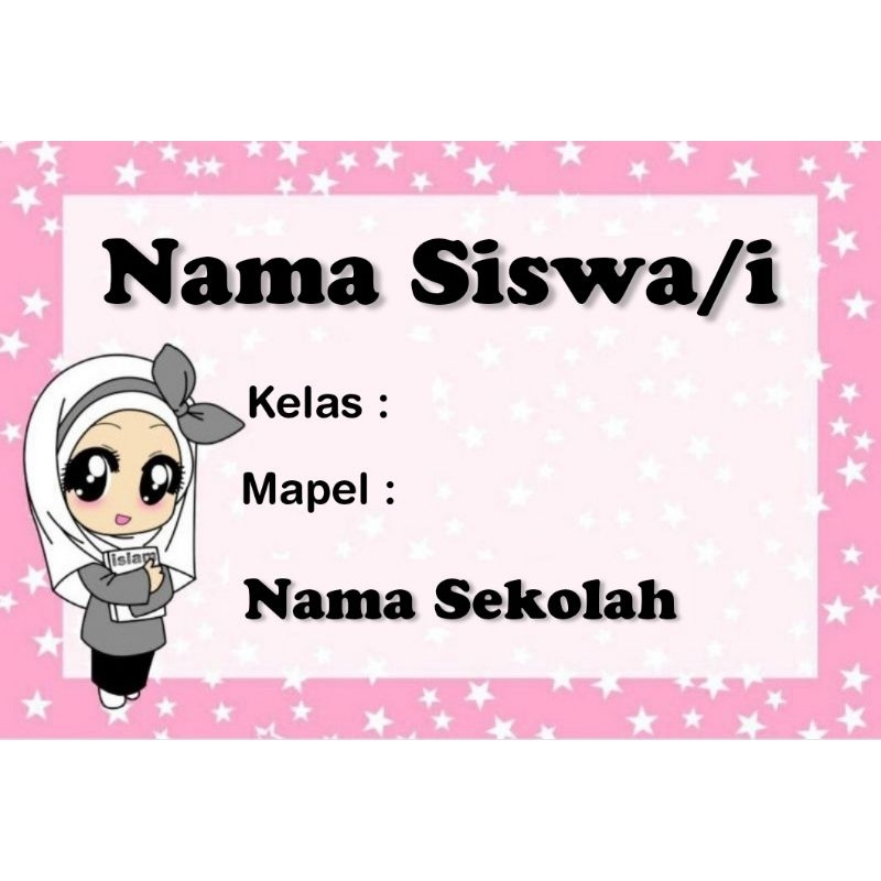 

STIKER LABEL BUKU SEKOLAH MOTIF HIJAB PINK