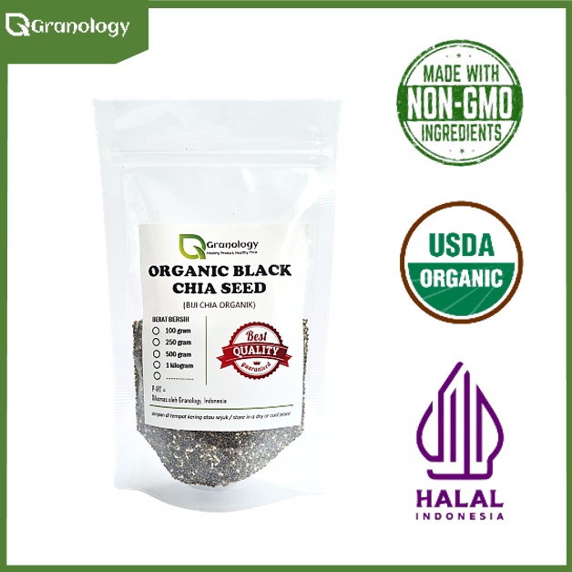 

HMV Organic Chia Seed Peru kualitas terbaik (100 gram) by Granology 99