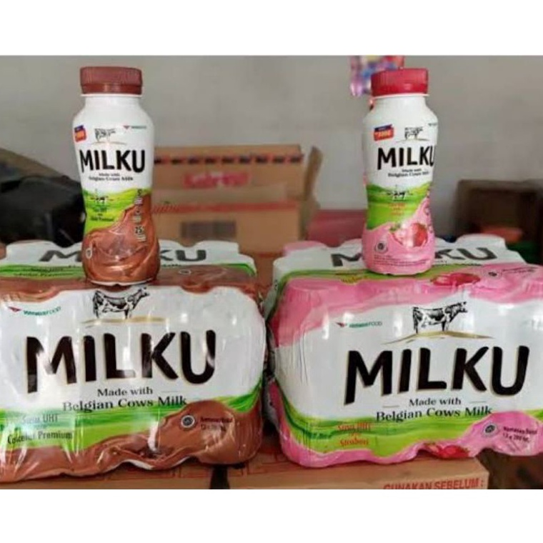 

[J8L95] MILKU COKLAT/STROBERI 200Ml 1 pack isi 12 botol 7zlcn