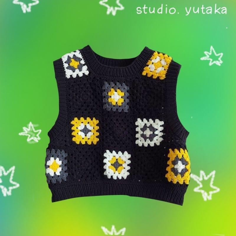 love vest | vest rajut | vest square
