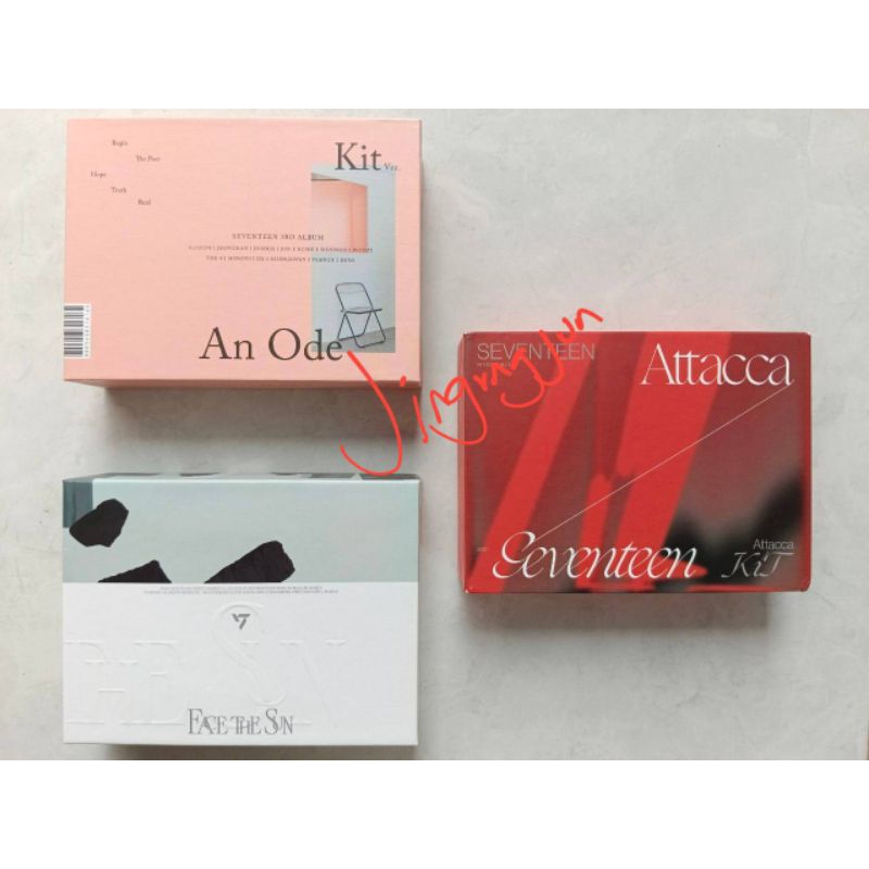 [SEALED] Full Set Album Seventeen kit 26 postcard air kit an ode attacca fts face the sun scoups jeo