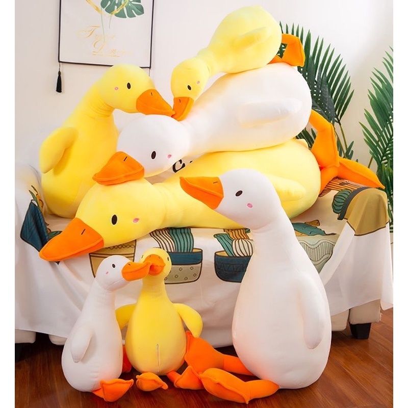 60 CM Boneka Besar Kuning Angsa Mainan Mewah Bebek Lucu Boneka Mainan Kartun Besar Hewan Boneka Gadis Tidur Lembut Bantal