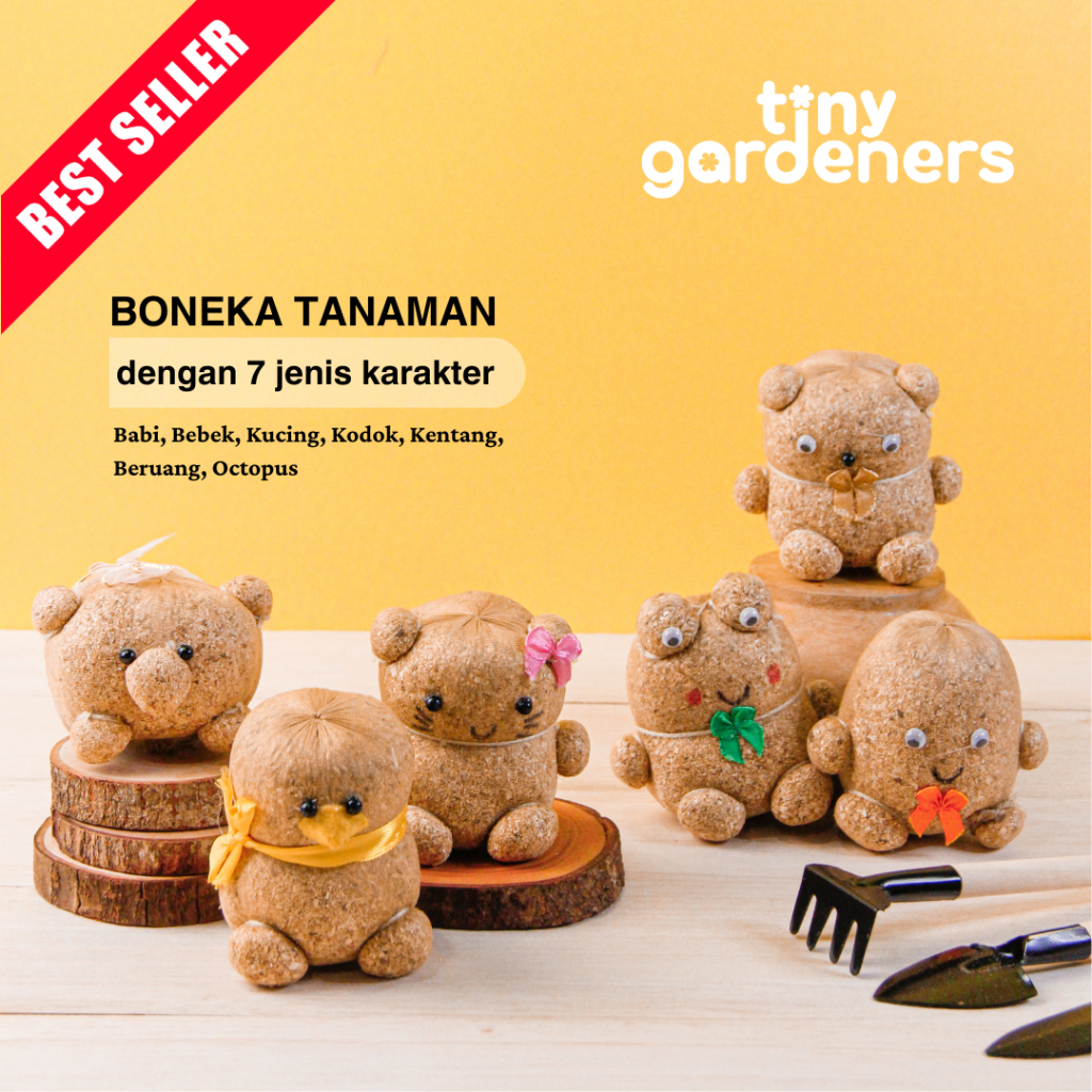 TINY GARDENERS Boneka Tanaman (Horta) / Boneka Tanaman Rumput / Tanaman Rumput