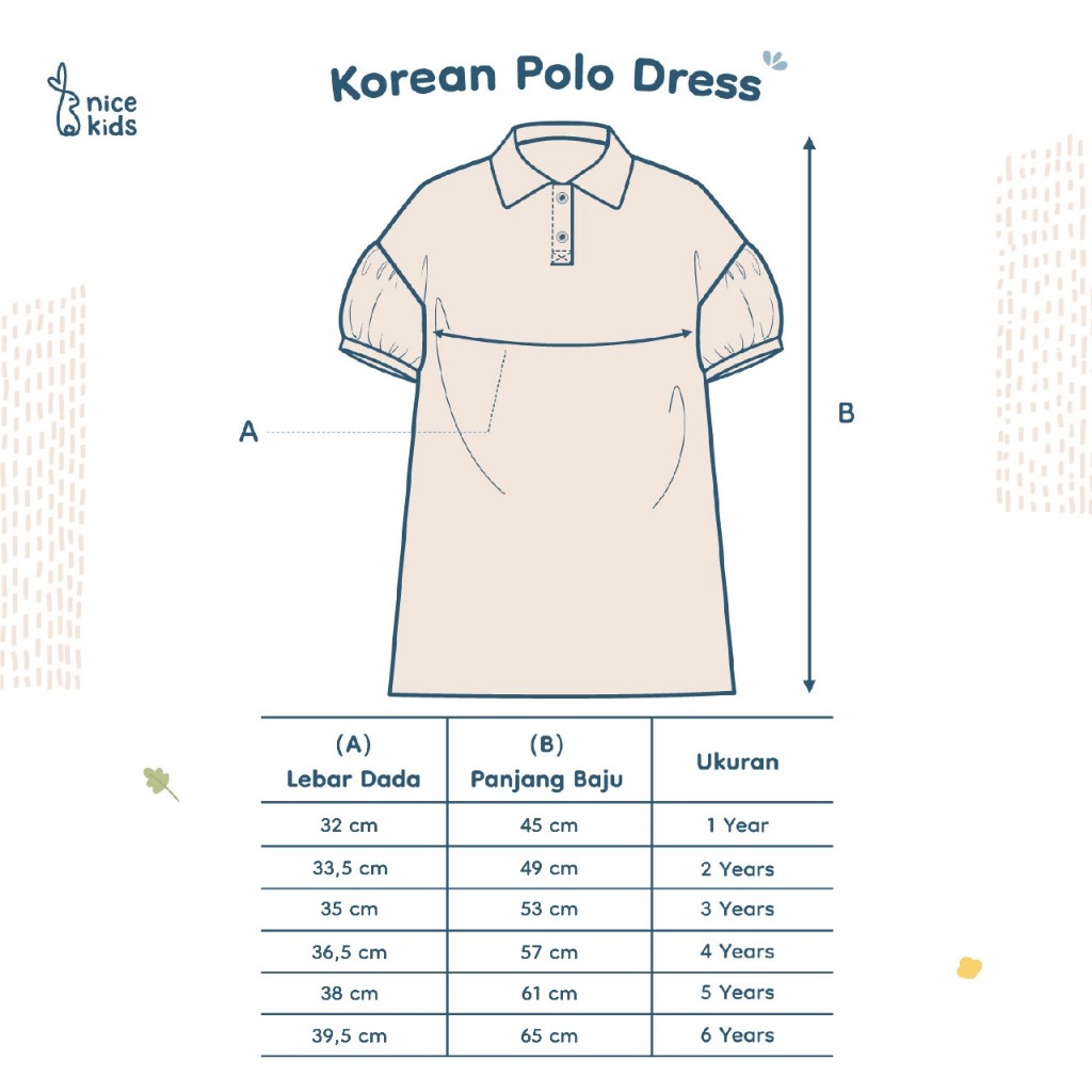 Nice Kids - Korean Polo Dress (Dress Anak Perempuan 1-6 Tahun)