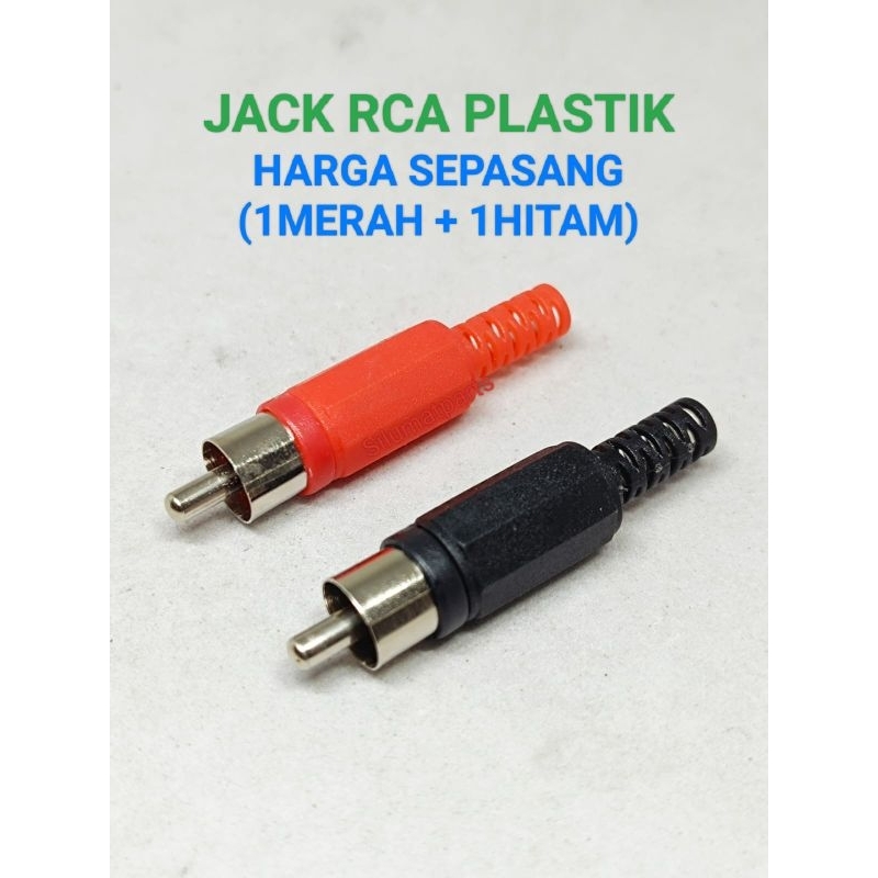Jack RCA Plastik / Jack RCA PVC Merah + Hitam / JACK COLOKAN RCA AUDIO PLASTIK MALE / Jack Rca Phone