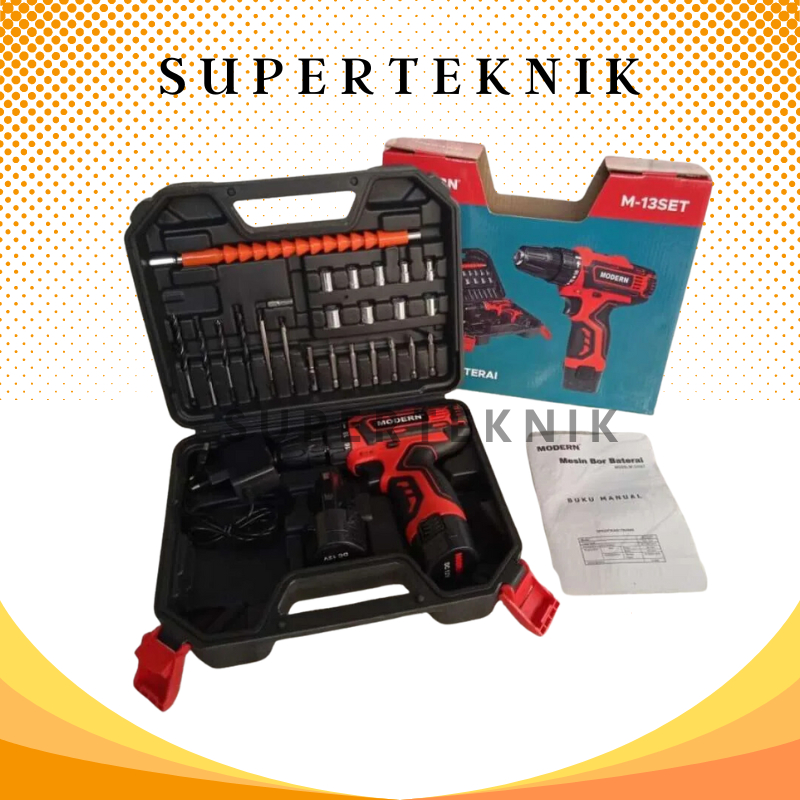 Bor Baterai M-13 Set (10mm) Modern / Bor Cordless Baterai Cas M13 Set Modern / Bor Baterai Cas M 13 