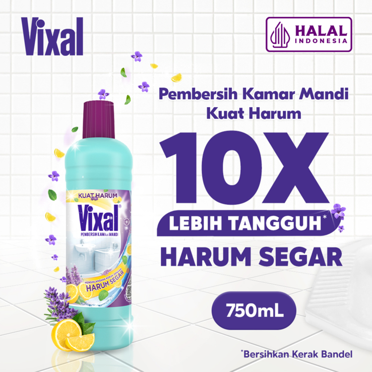 Vixal Pembersih Porselen & Kamar Mandi HCl Anti Kerak Bandel Kuat Harum 750 mL