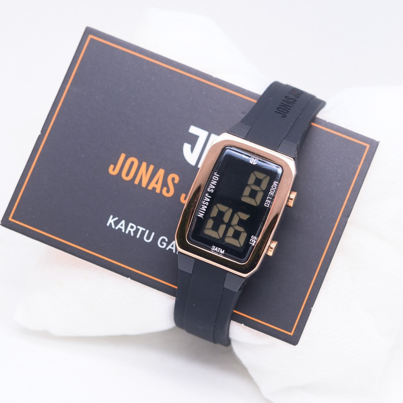 BISA COD ,,JAM TANGAN WANITA JONAS JASMIN ORIGINAL DIGITAL CAPSUL TALI KARET TERLARIS JAM CEWEK