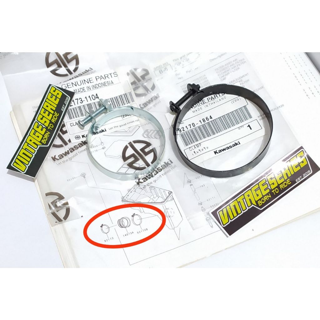 KLEM FILTER UDARA BOX FILTER 92170-1864 NINJA RR NEW OLD 150 CLAMP BESAR FILTER KARBU  92173-1104 OR
