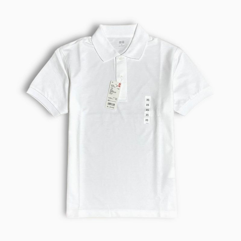 Polo Shirt Dry Pique Uniqlo Original White Kaos Polo Pria Polos New