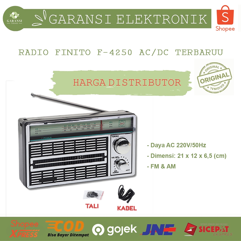 RADIO FINITO /RADIO FM/AM RADIO JINLONG JL-4250 ORIGINAL BARU