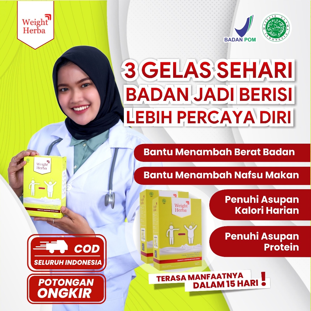 Penggemuk Badan Dewasa Remaja Weight Herba Susu Kambing Etawa Protein Tinggi Menambah Nafsu Makan