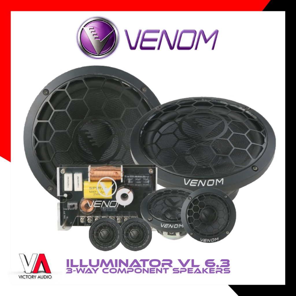 Speaker Split 3-Way Component System VENOM ILLUMINATOR VL 6.3 Mid Bass 6.5 Inch + Midrange + Tweeter