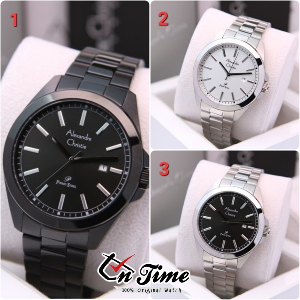 Jam Tangan Alexander Christie Pria AC 1015 Rantai Anti Air Original Terbaru Mewah 2023