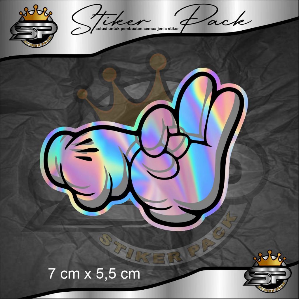 Stiker logo jari stiker kode jari simbol simbol jari keren dan berkualitas