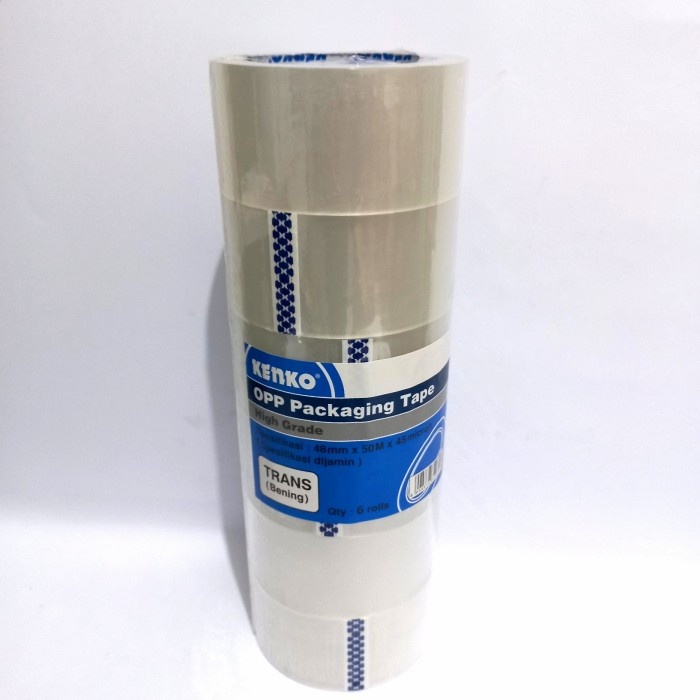 

Promo 6 pcs lakban bening isolasi tape packaging kenko 1 slop 48mm x 50m