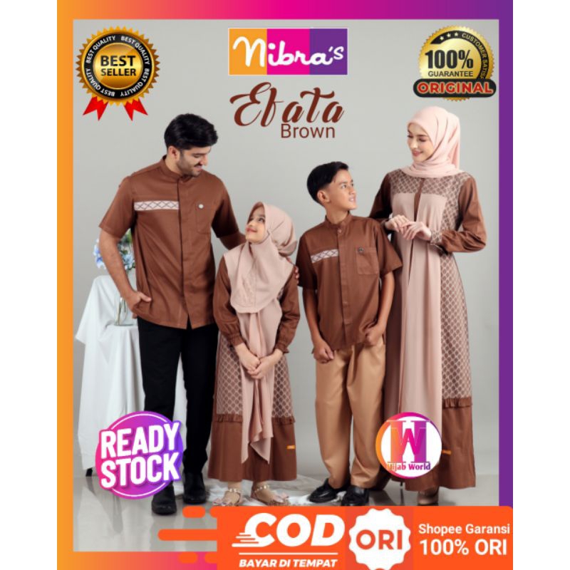 NIBRAS SARIMBIT TERBARU 2024 EFATA BROWN / SARIMBIT KELUARGA 2024 / BAJU COUPLE KELUARGA TERBARU / B