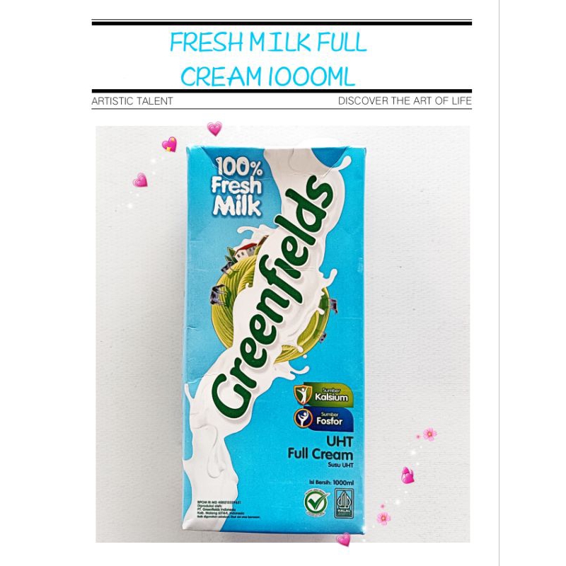 

GREENFIELDS SUSU UHT FULL CREAM 1000ML