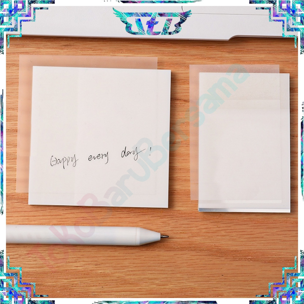 

TBB Sticky Note Transparan 50 Lembar Tahan Air Untuk Kantor/ Sekolah / Plastik Dapat Ditulis Lucu Permukaan Halus S086