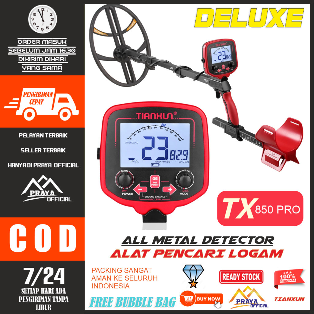 PROFESSIONAL METAL DETECTOR TX850 UNDERGROUND ALAT PENCARI EMAS TX-850 PRO L TIANXUN