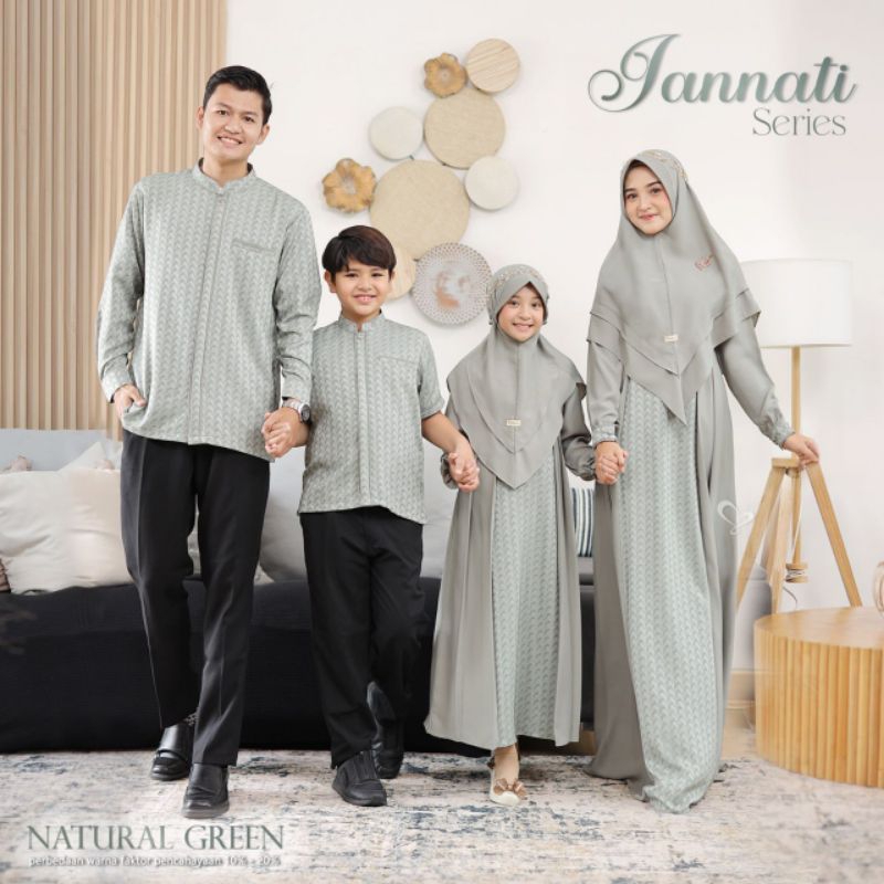 Jannati Sarimbit Couple Keluarga Premium Terbaru 2024 Original By SALVINA HIJAB Family Fam Set Gamis