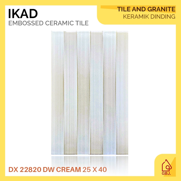 KERAMIK IKAD 25 X 40 DX22820 CREAM / KERAMIK DINDING TIMBUL GLOSSY
