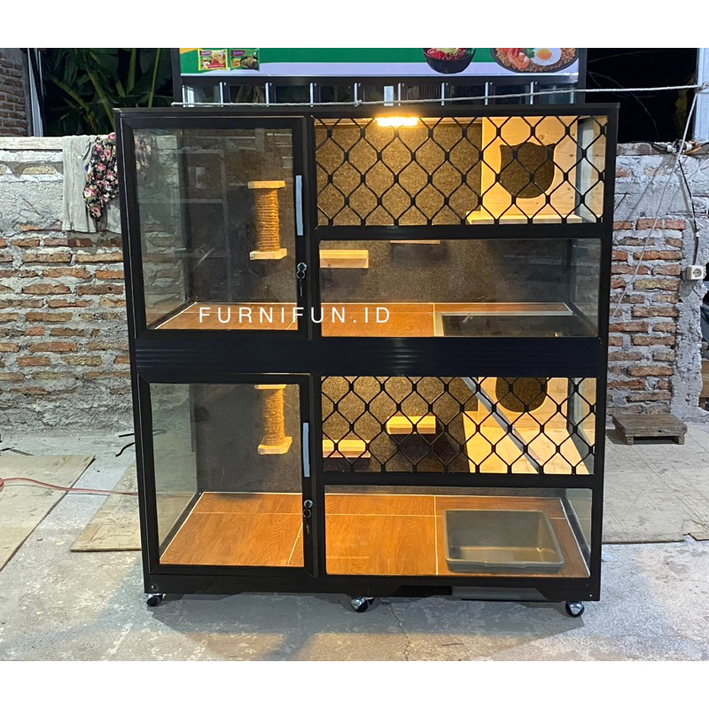 Kandang Premium / Kandang Kucing / Rumah Kucing Aluminium / Kandang Aluminium